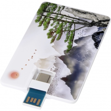 Logotrade corporate gift image of: Duo slim 32GB USB drive with Type-C and USB-A 3.0