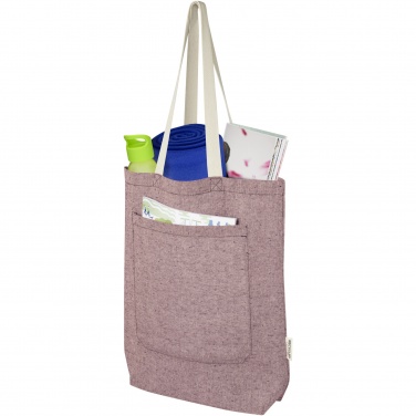 Logo trade promotional items picture of: Pheebs 150 g/m² recycled cotton tote bag with front pocket 9L