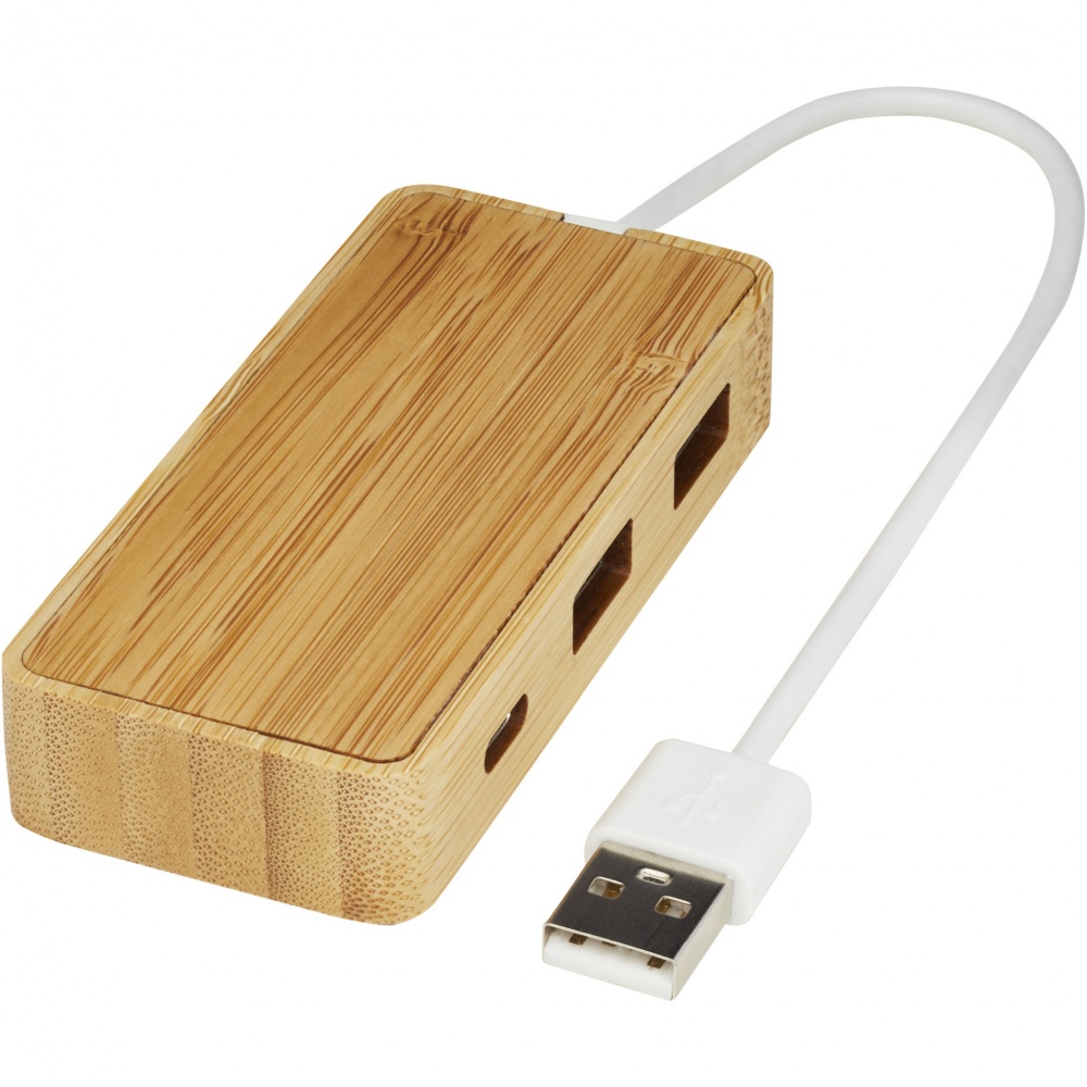 Logo trade promotional items image of: Tapas bamboo USB hub