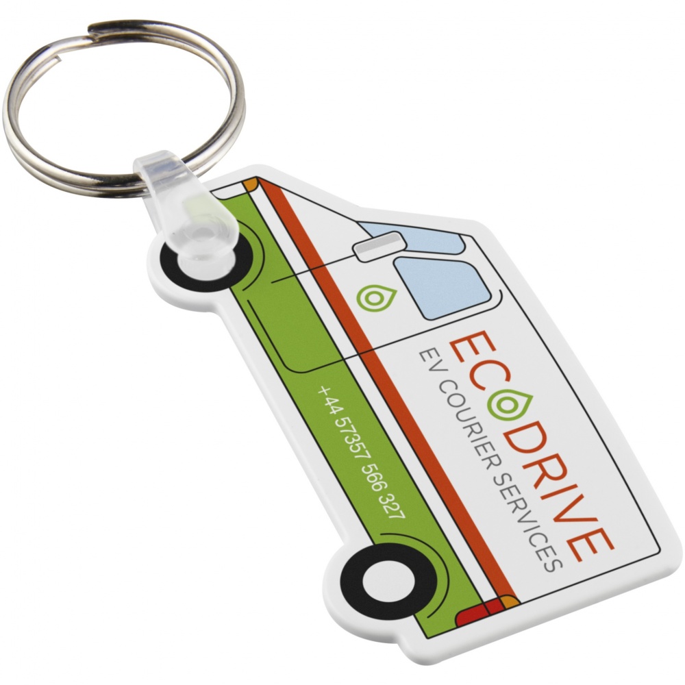 Logo trade corporate gifts picture of: Tait van-shaped recycled keychain