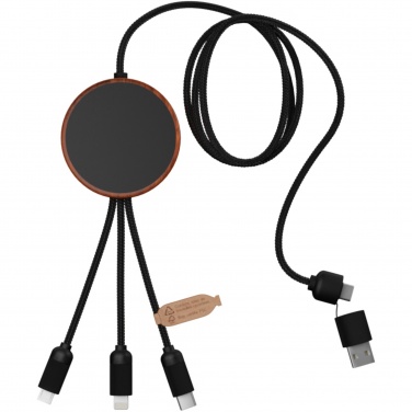 Logo trade advertising products picture of: SCX.design C40 5-in-1 rPET light-up logo charging cable and 10W charging pad
