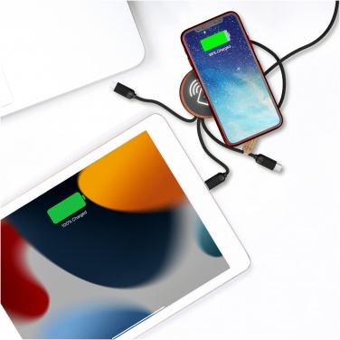 Logo trade promotional gifts picture of: SCX.design C40 5-in-1 rPET light-up logo charging cable and 10W charging pad