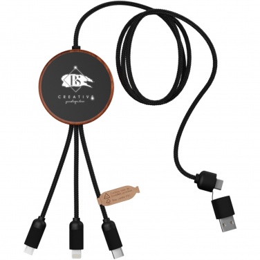 Logo trade promotional gift photo of: SCX.design C40 5-in-1 rPET light-up logo charging cable and 10W charging pad