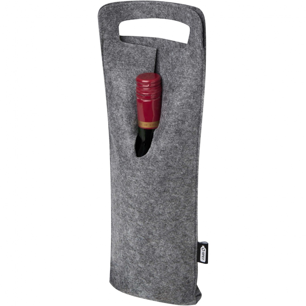 Logo trade promotional products image of: Felta 75 cl GRS recycled felt wine bag