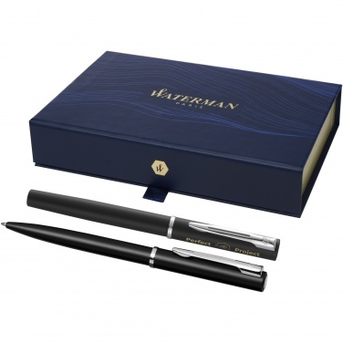 Logo trade advertising products image of: Waterman Allure rollerball and ballpoint pen set 