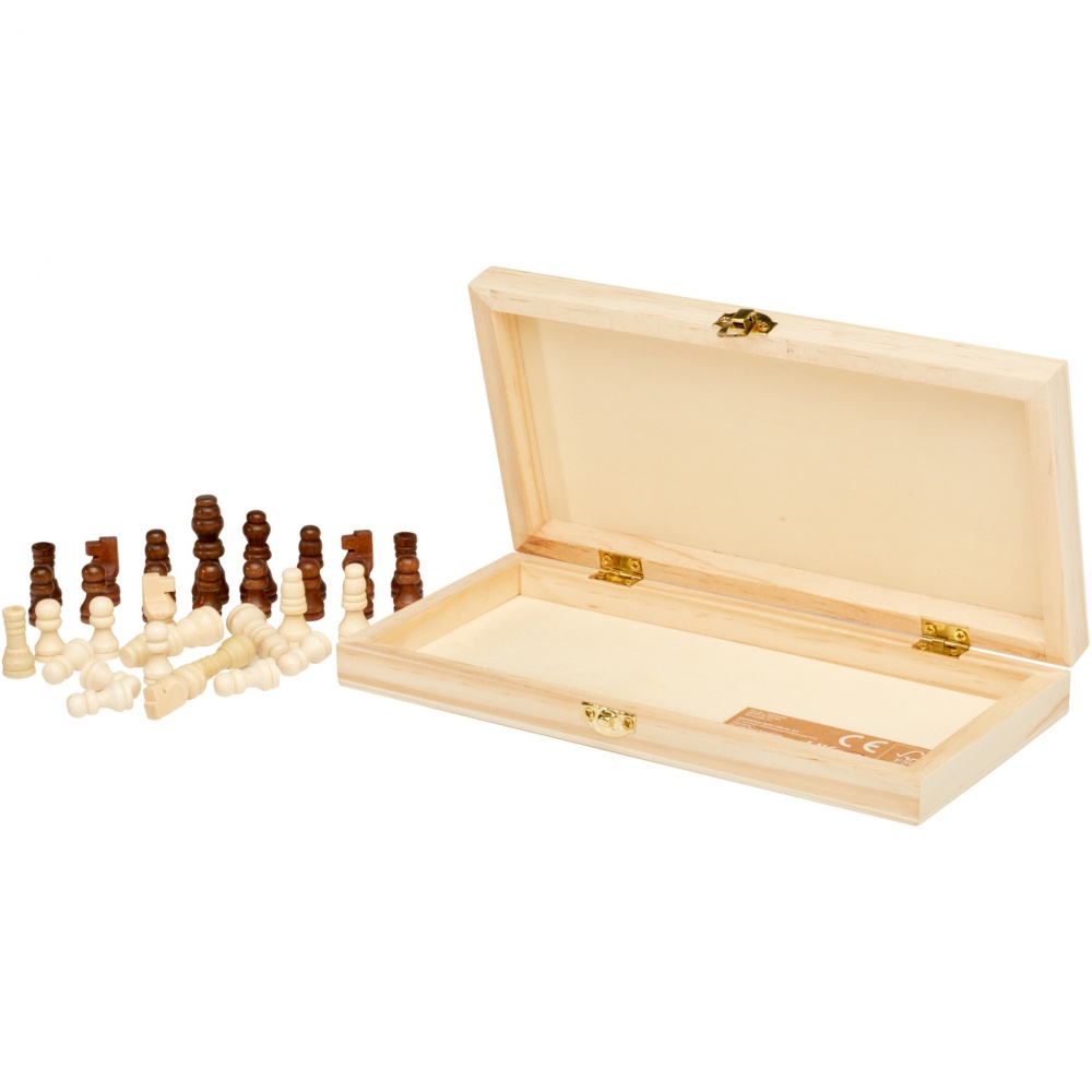 Logo trade promotional giveaways picture of: King wooden chess set