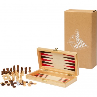 Logo trade corporate gifts image of: Mugo 3-in-1 wooden game set