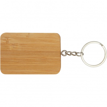 Logotrade promotional merchandise picture of: Reel 6-in-1 retractable bamboo key ring charging cable