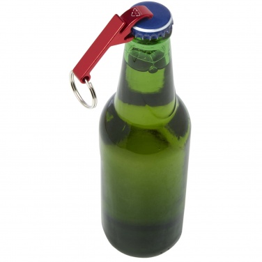 Logotrade promotional items photo of: Tao RCS recycled aluminium bottle and can opener with keychain 