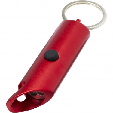 Logotrade promotional merchandise picture of: Flare RCS recycled aluminium IPX LED light and bottle opener with keychain