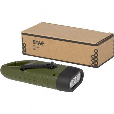 Logotrade corporate gift image of: Helios recycled plastic solar dynamo flashlight with carabiner