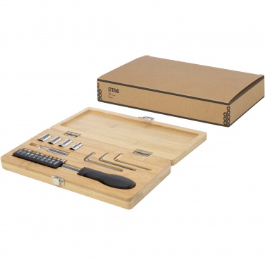 Logotrade promotional items photo of: Rivet 19-piece bamboo/recycled plastic tool set