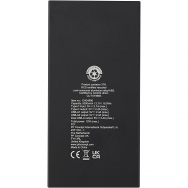 Logo trade corporate gift photo of: Connect 5000 mAh recycled aluminium power bank