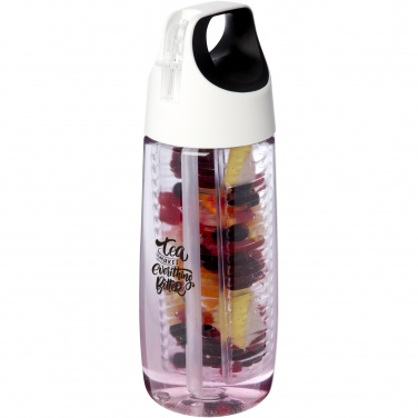 Logo trade advertising product photo of: HydroFruit 700 ml recycled plastic sport bottle with flip lid and infuser