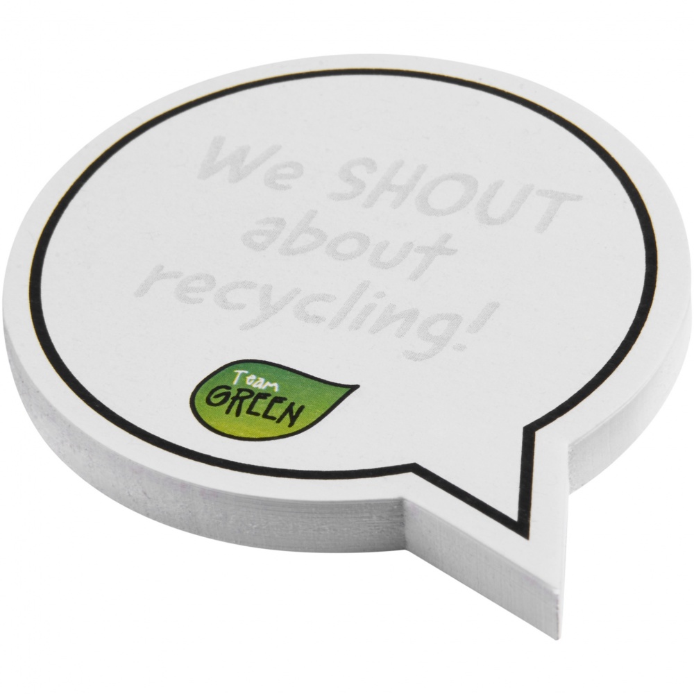 Logo trade promotional items picture of: Sticky-Mate® speech bubble-shaped recycled sticky notes