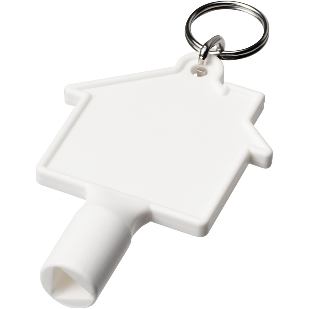 Logotrade advertising product image of: Maximilian house-shaped recycled utility key keychain
