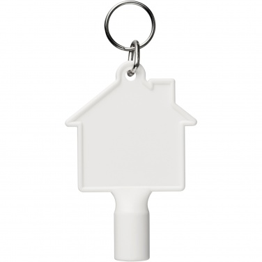 Logotrade promotional giveaway image of: Maximilian house-shaped recycled utility key keychain