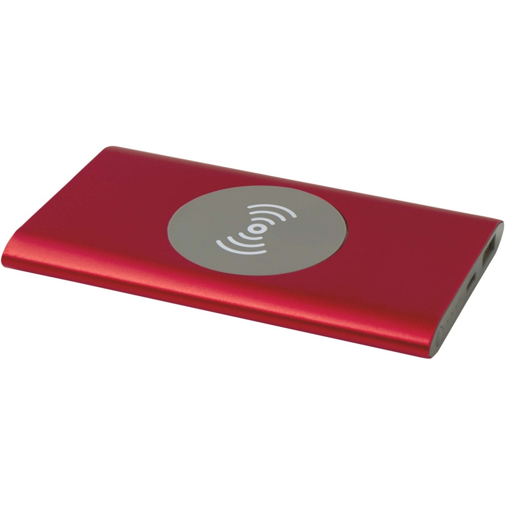 Logo trade promotional items image of: Juice 4000 mAh Type-C recycled aluminium wireless power bank 
