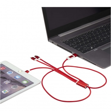 Logo trade business gifts image of: Versatile 5-1 recycled aluminium charging cable