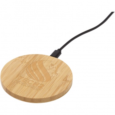 Logo trade corporate gift photo of: Essence 15W bamboo wireless charging pad