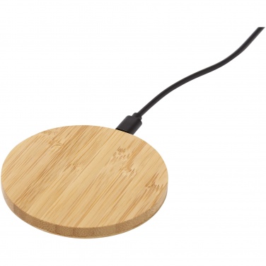 Logo trade promotional merchandise picture of: Essence 15W bamboo wireless charging pad