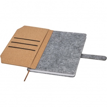 Logo trade corporate gifts image of: Viviana A5 recycled felt and cork notebook