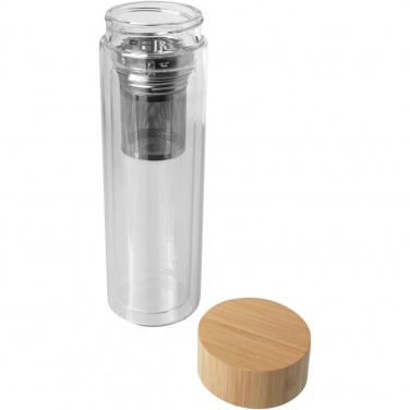 Logotrade promotional gift image of: Bailey 400 ml borsilicate glass infuser bottle with bamboo lid