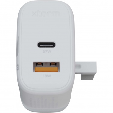 Logo trade promotional merchandise image of: Xtorm XEC067G GaN² Ultra 67W wall charger - UK plug