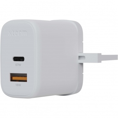 Logo trade promotional products picture of: Xtorm XEC067G GaN² Ultra 67W wall charger - UK plug