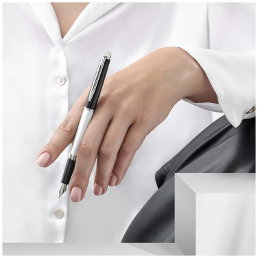 Logo trade advertising products image of: Hemisphere colour blocking fountain pen with palladium trim