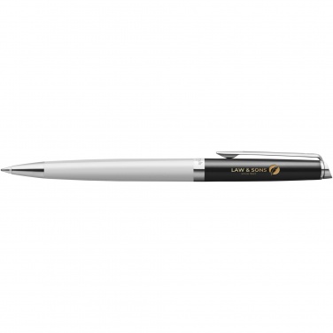 Logo trade promotional giveaways image of: Hemisphere colour blocking ballpoint pen with palladium trim