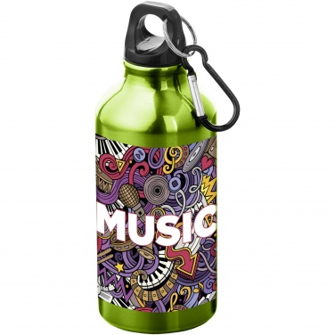 Logotrade promotional giveaway image of: Oregon 400 ml aluminium water bottle with carabiner