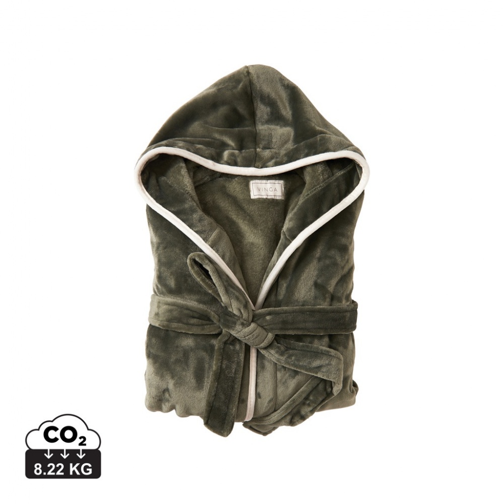Logo trade promotional merchandise picture of: VINGA Louis luxury plush RPET robe size L-XL