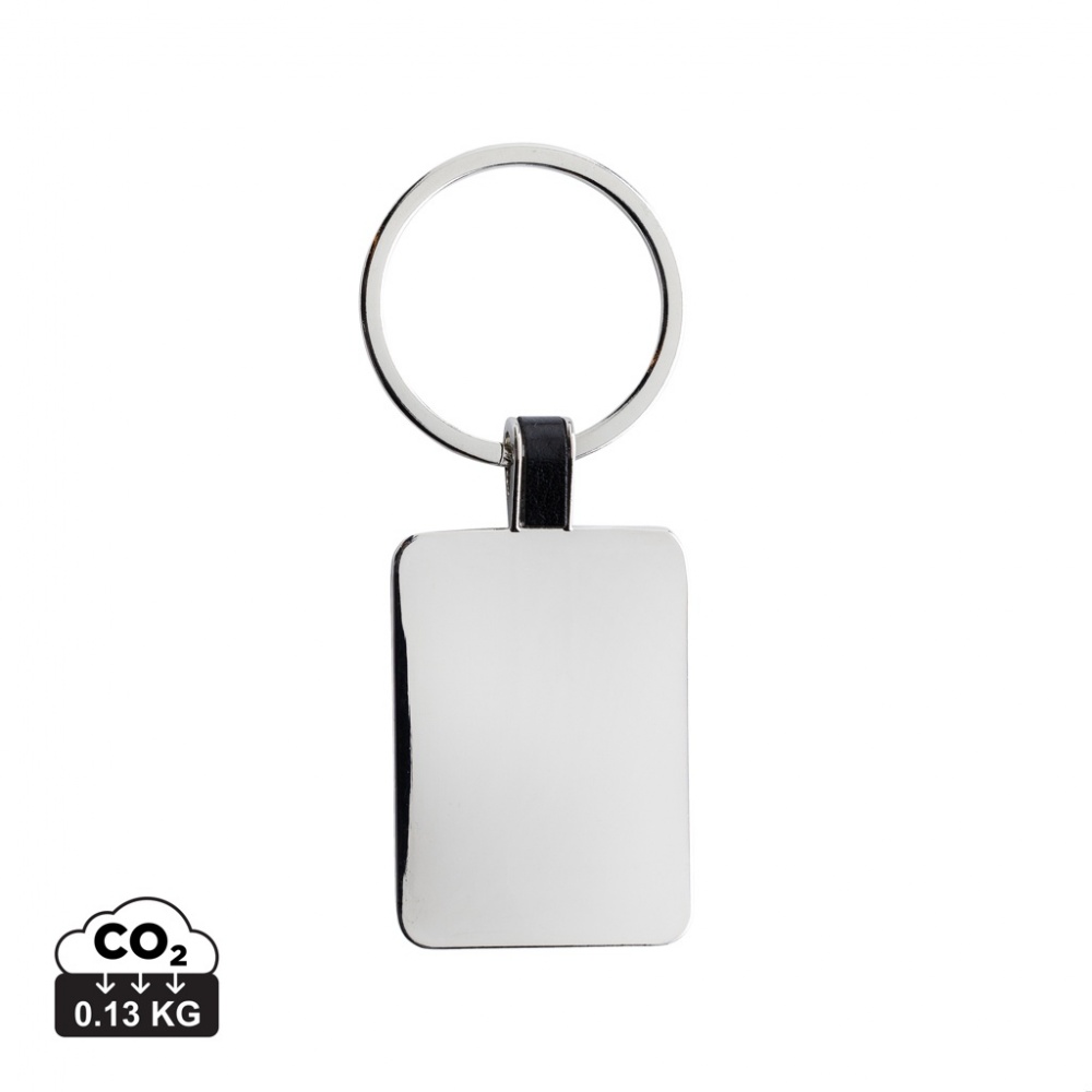 Logotrade promotional gift image of: RCS recycled zinc alloy rectangle keyring