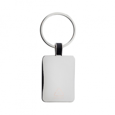 Logo trade promotional merchandise picture of: RCS recycled zinc alloy rectangle keyring