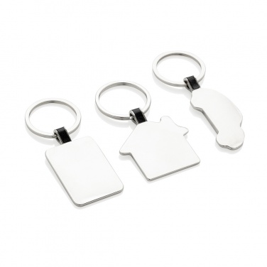 Logo trade promotional gifts image of: RCS recycled zinc alloy rectangle keyring