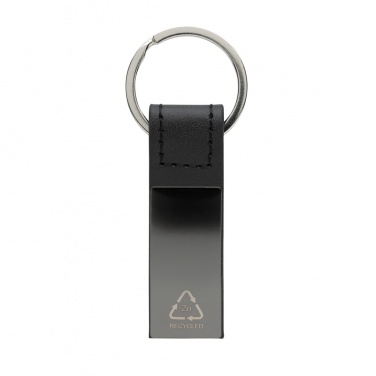 Logo trade promotional items image of: Luxury PU keychain RCS recycled zinc alloy