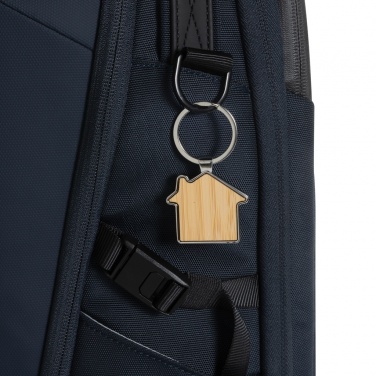 Logotrade promotional giveaway picture of: RCS recycled zinc alloy house keychain with bamboo