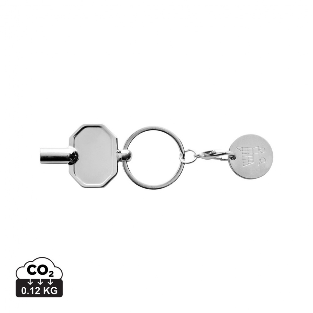Logotrade advertising product image of: RCS recycled zinc alloy radiator key keychain with coin
