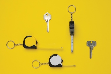 Logo trade promotional merchandise image of: MeasureMate RCS reycled ABS 1 meter tape keychain