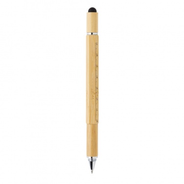 Logo trade promotional items image of: Bamboo 5-in-1 toolpen