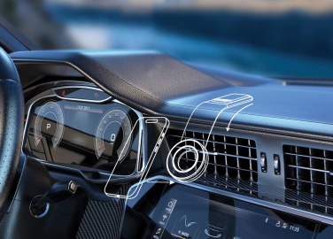 Logo trade business gifts image of: DriveGrip RCS recycled plastic universal magnetic car holder