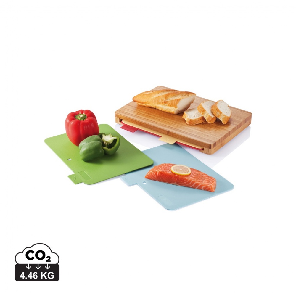 Logotrade advertising products photo of: Cutting board with 4pcs hygienic boards