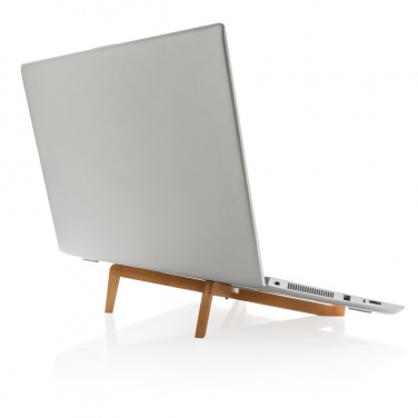 Logo trade corporate gift photo of: Bamboo portable laptop stand