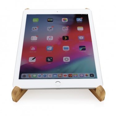 Logo trade promotional merchandise image of: Bamboo portable laptop stand