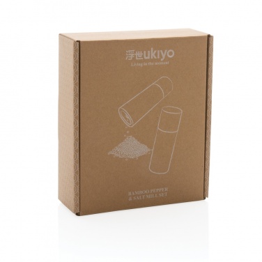 Logotrade business gift image of: Ukiyo bamboo salt and pepper mill set