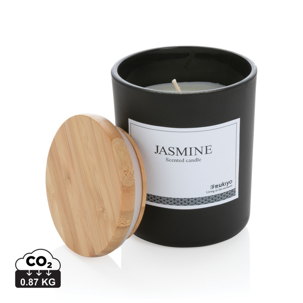 Logotrade business gift image of: Ukiyo deluxe scented candle with bamboo lid