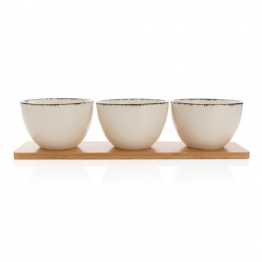 Logotrade advertising product image of: Ukiyo 3pc serving bowl set with bamboo tray