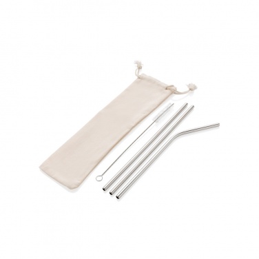 Logotrade promotional merchandise image of: Reusable stainless steel 3 pcs straw set