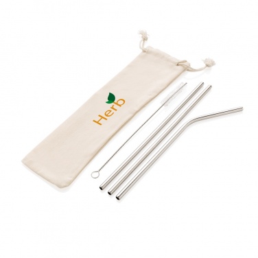 Logotrade advertising products photo of: Reusable stainless steel 3 pcs straw set